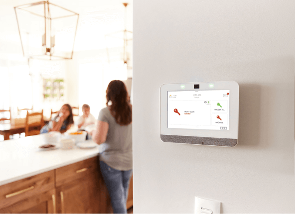 Qolsys alarm system protecting a family