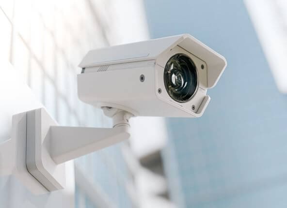 CCTV camera installed on the side of a house